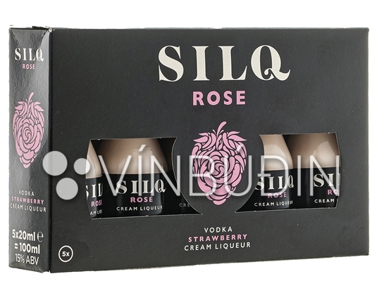 SILQ Rose Vodka Strawberry Cream Liqueur smáflöskur 5x20ml í öskju